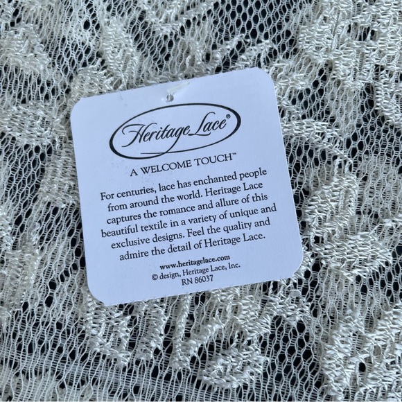 14”x48” Heritage Lace Fringed Runner in Chantilly Print 14”x48” - Picture 7 of 13